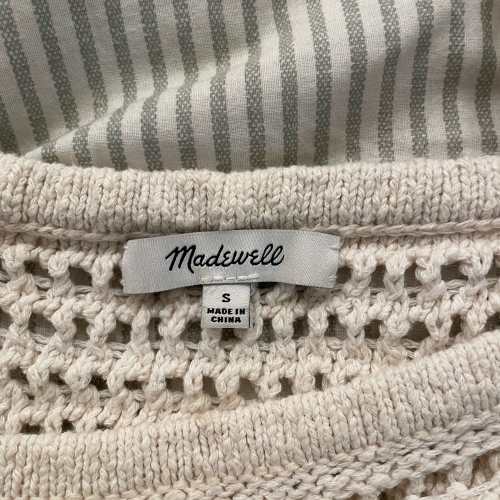 Madewell Cream Ribbed Ruffled Tank Top - Picture 3 of 4